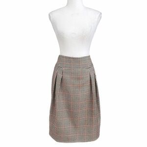 JONES NEW YORK WOOL BLEND HOUNDSTOOTH HIGH RISE PLEATED FORMAL SKIRT - 12